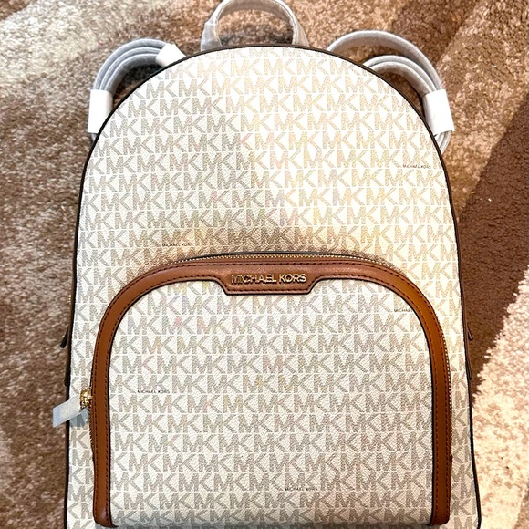Michael Kors Jaycee Large Vanilla Backpack - Picture 1 of 4